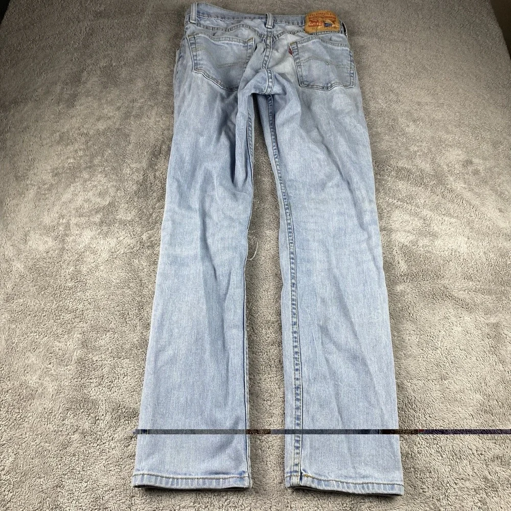Levis 511 Slim Fit Jeans Mens 28x29‎ Blue Light Wash Low Rise Distressed